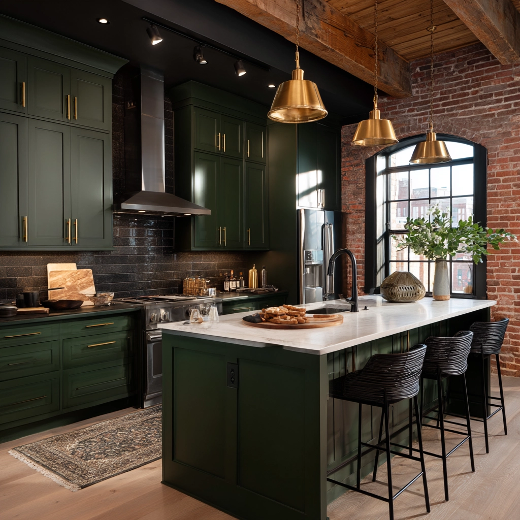 dark green kitchen cabinets 24