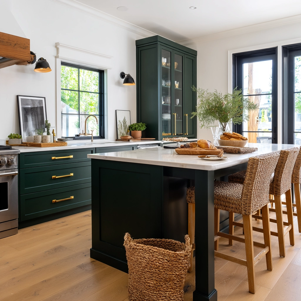 dark green kitchen cabinets 26