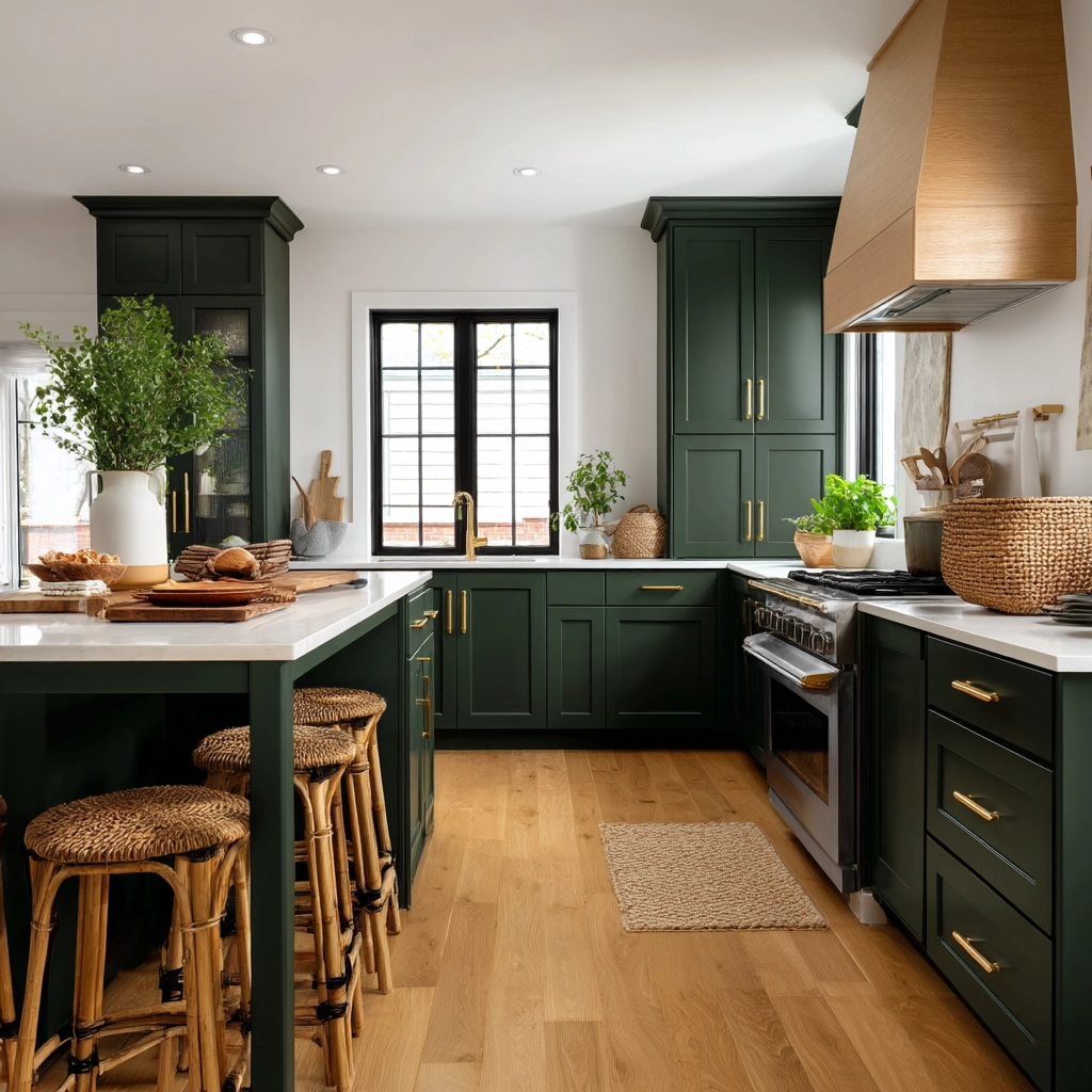 dark green kitchen cabinets 27