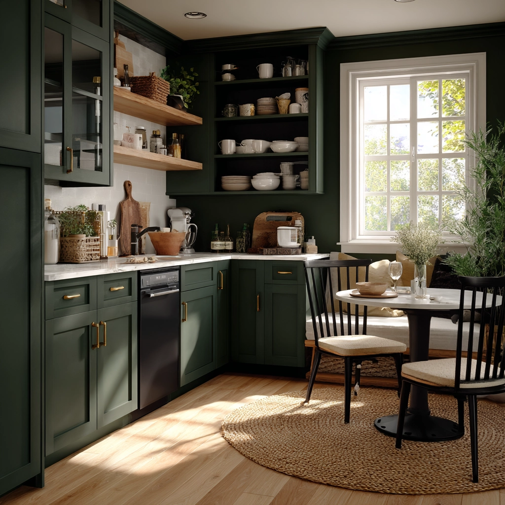 dark green kitchen cabinets 31