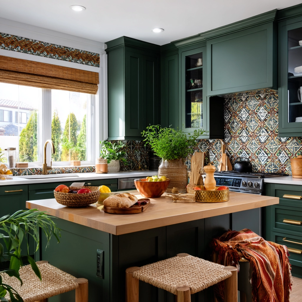 dark green kitchen cabinets 35