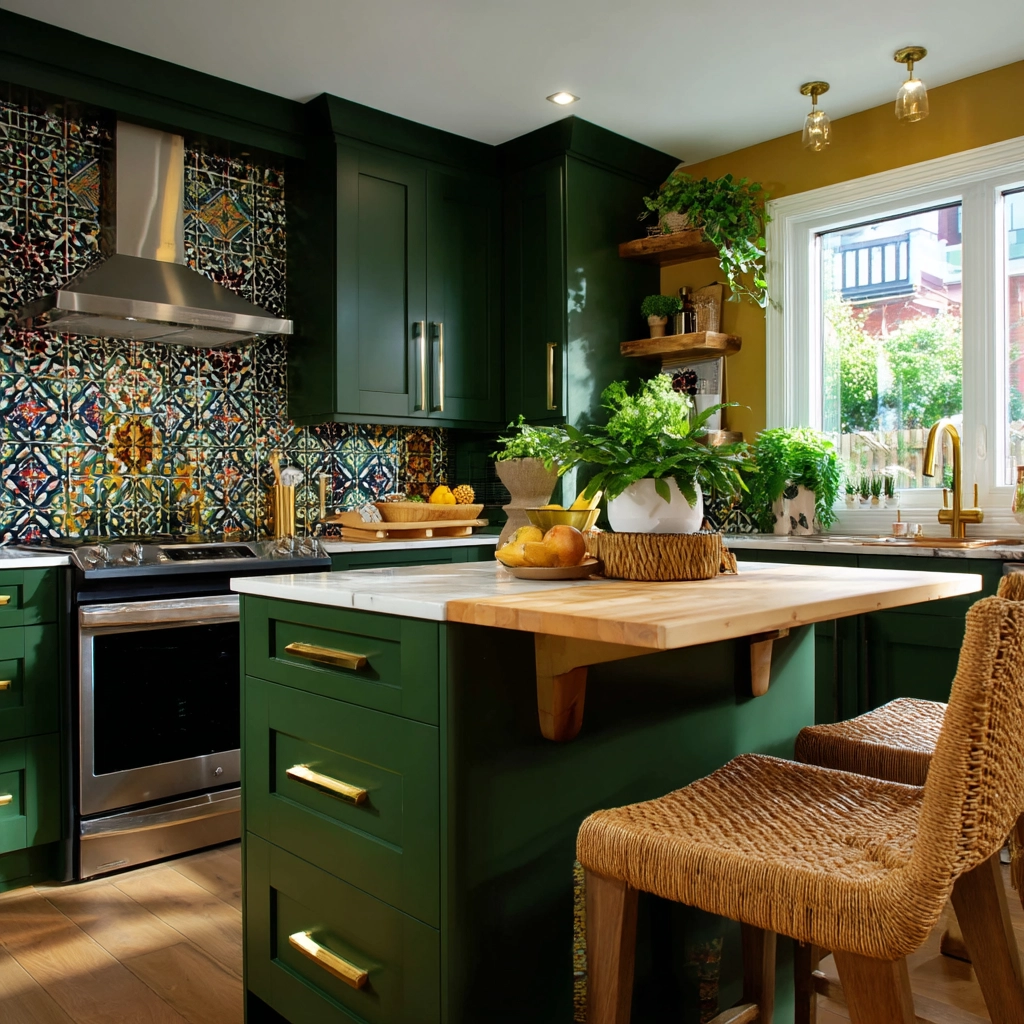 dark green kitchen cabinets 36