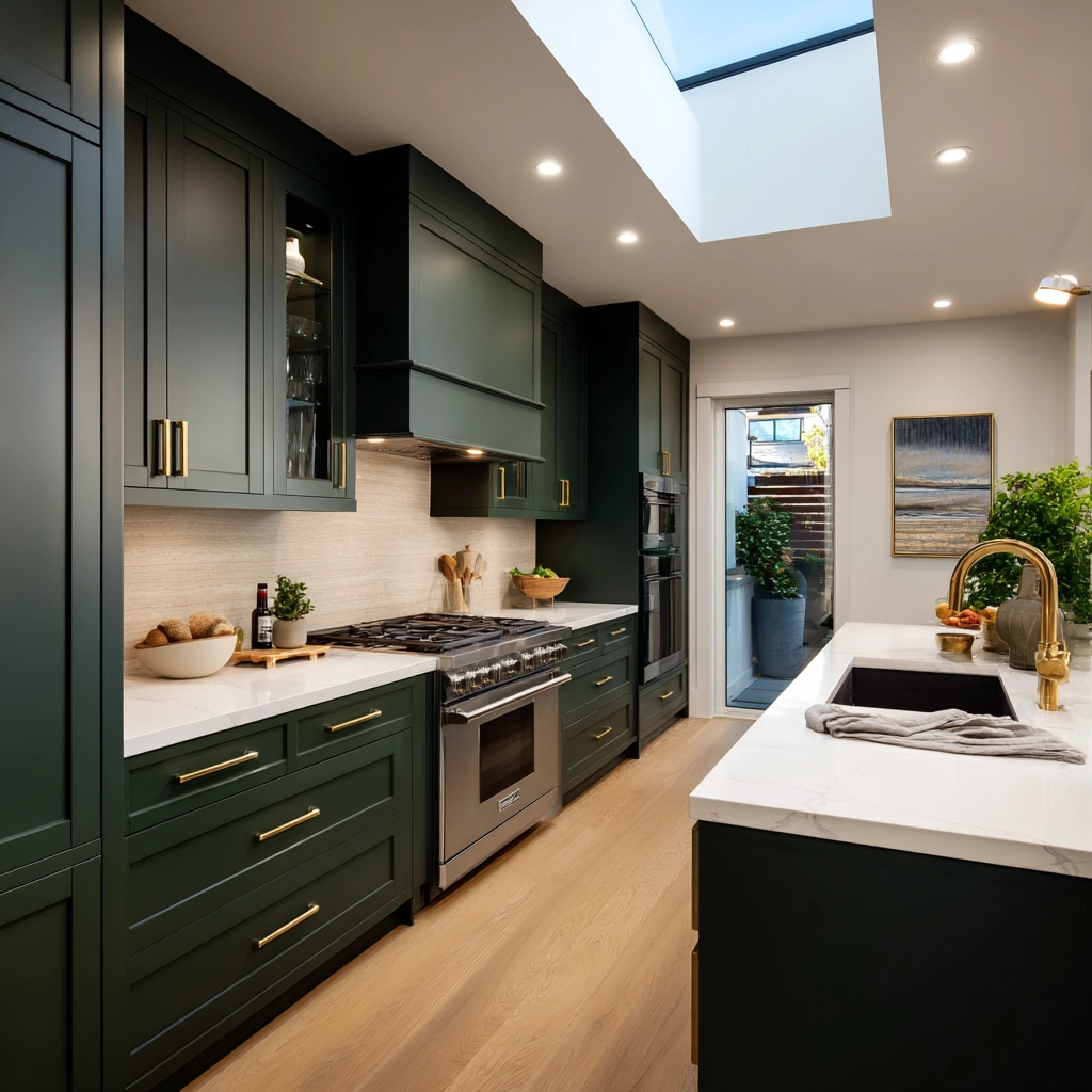 dark green kitchen cabinets 37