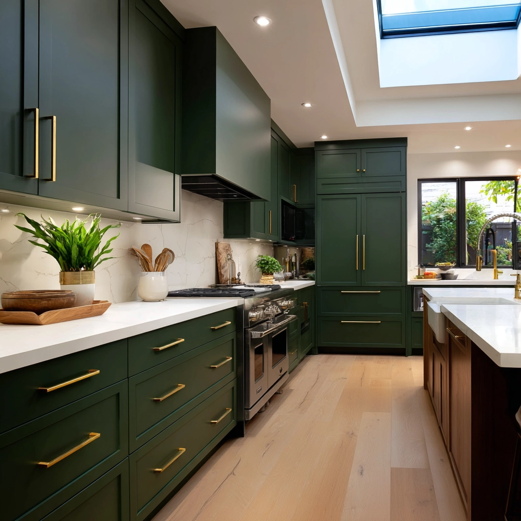dark green kitchen cabinets 39