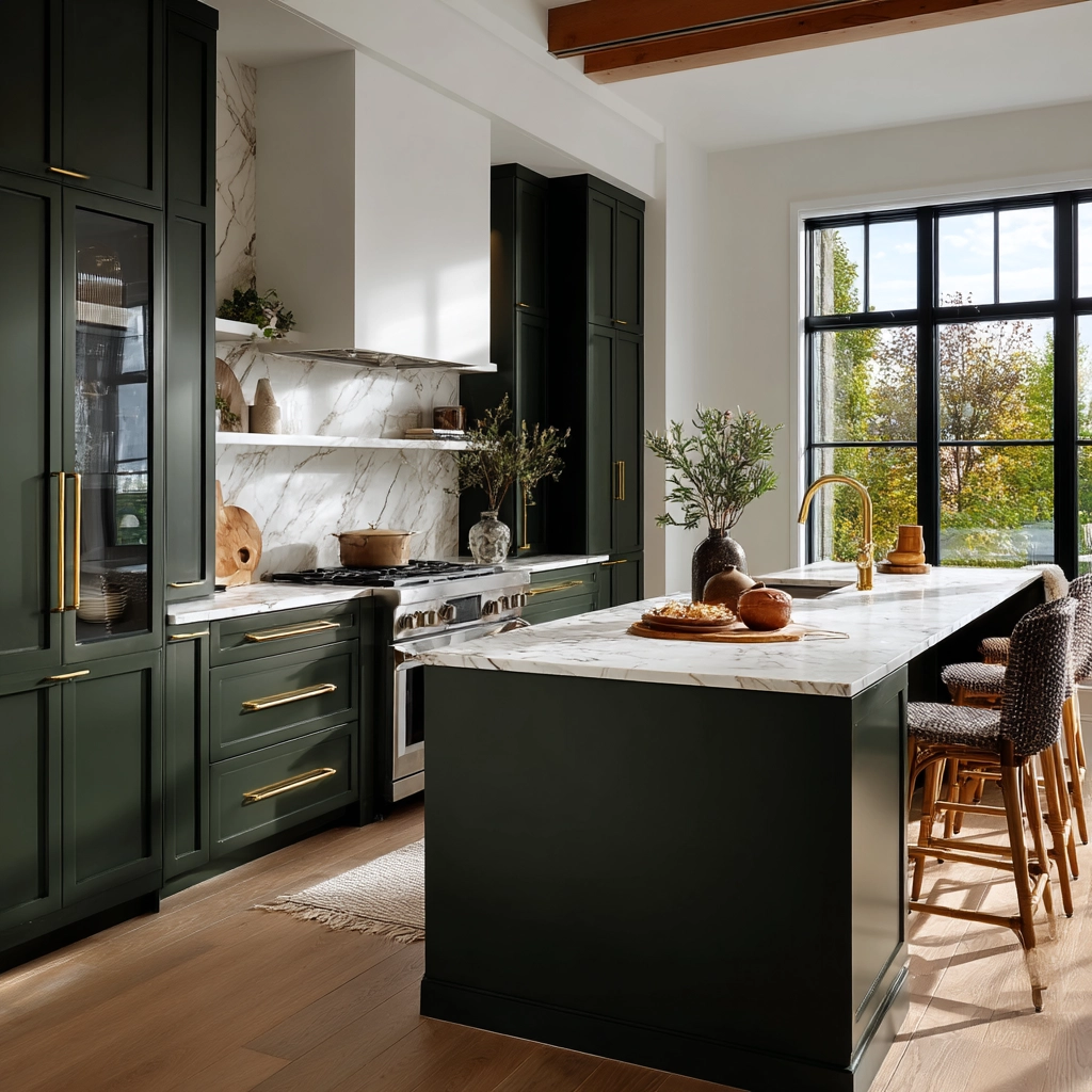 dark green kitchen cabinets 4