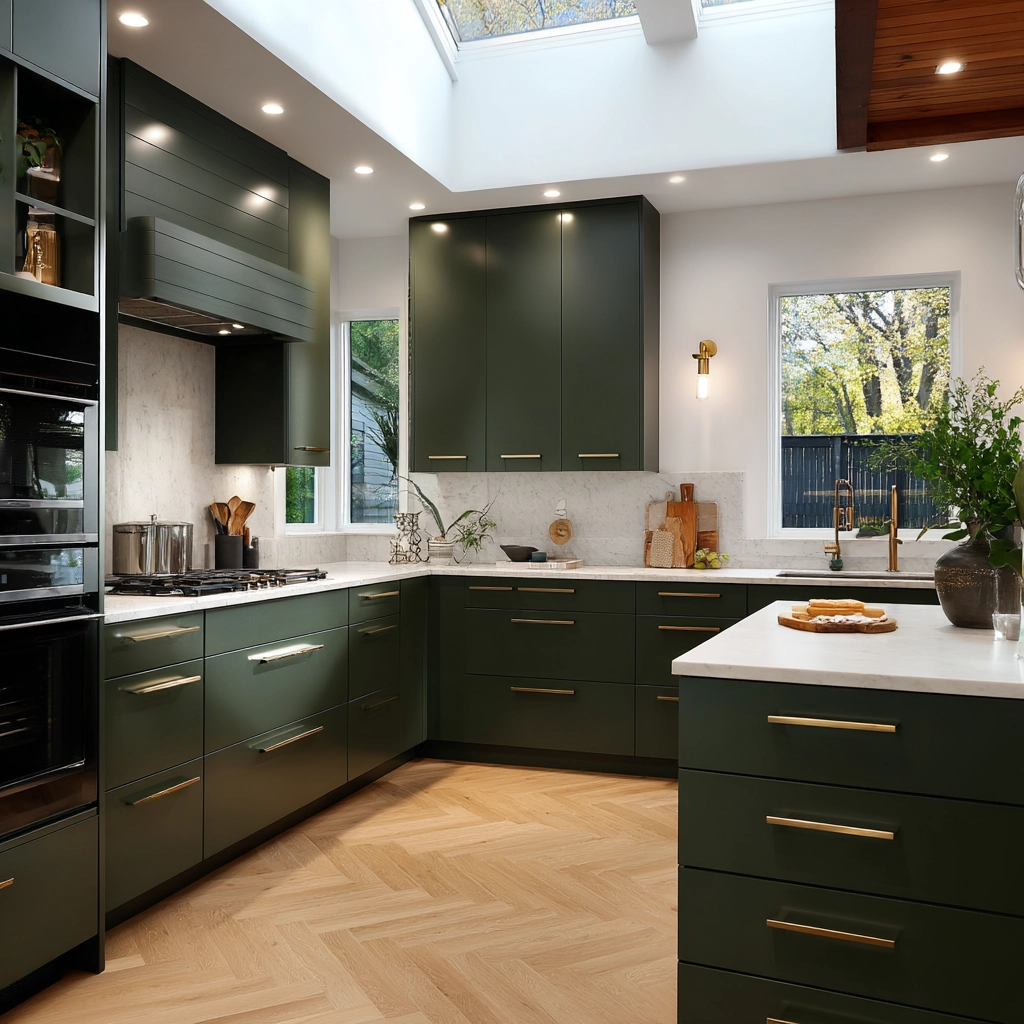 dark green kitchen cabinets 40