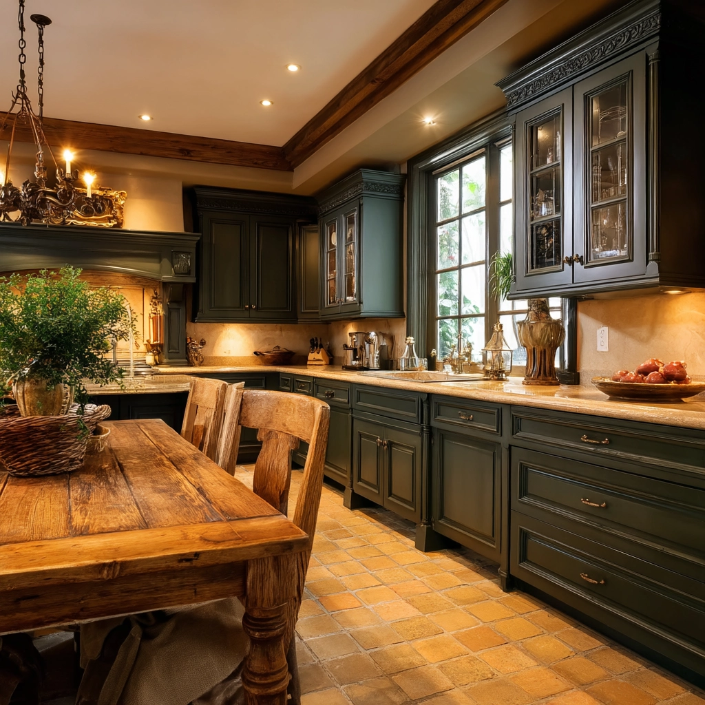 dark green kitchen cabinets 41