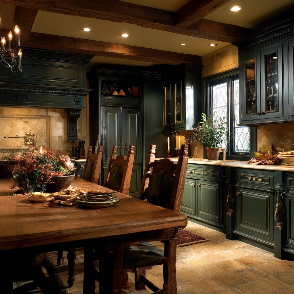 dark green kitchen cabinets 42