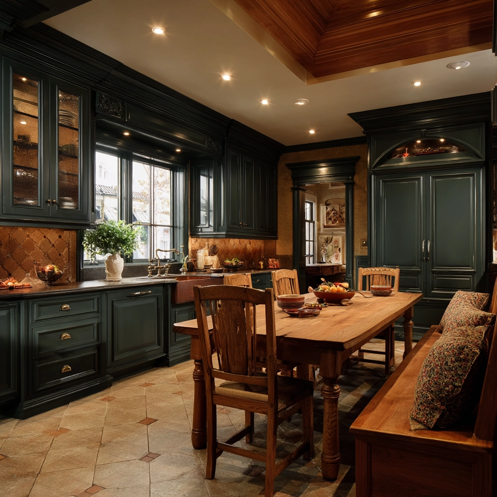 dark green kitchen cabinets 43