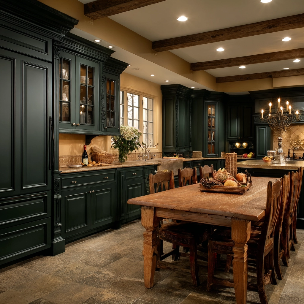 dark green kitchen cabinets 44