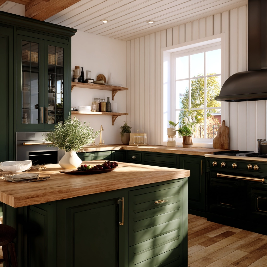 dark green kitchen cabinets 45