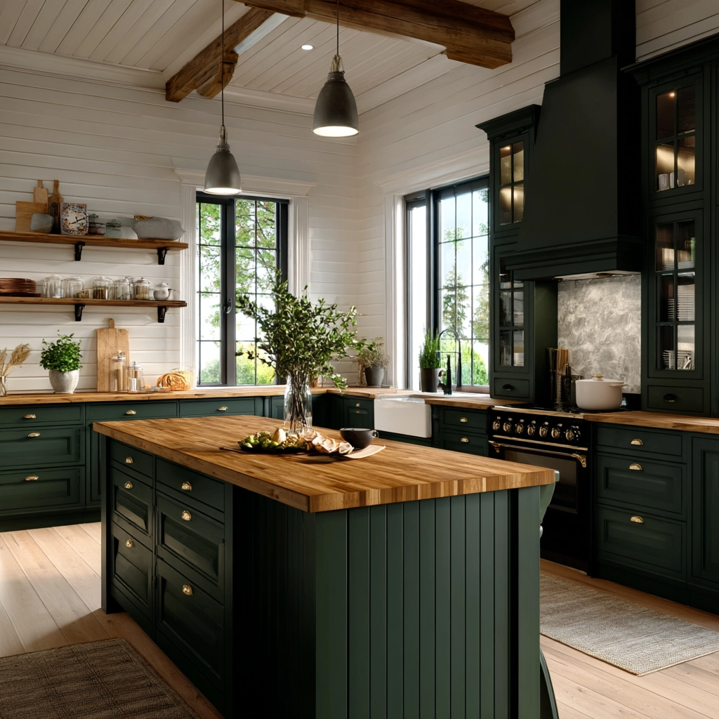 dark green kitchen cabinets 47