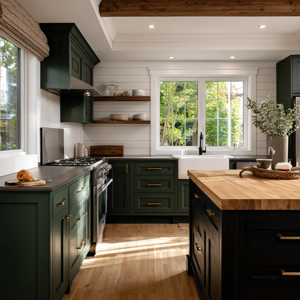 dark green kitchen cabinets 48
