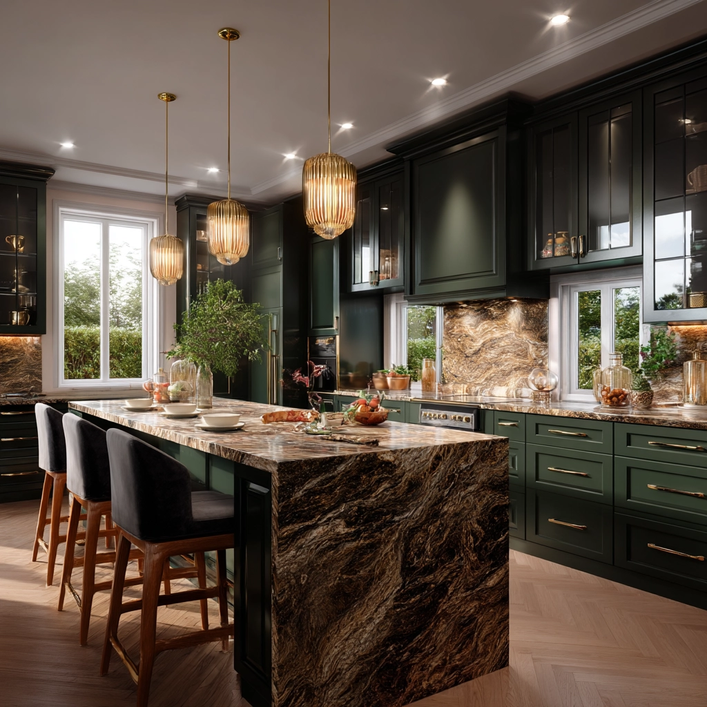 dark green kitchen cabinets 54