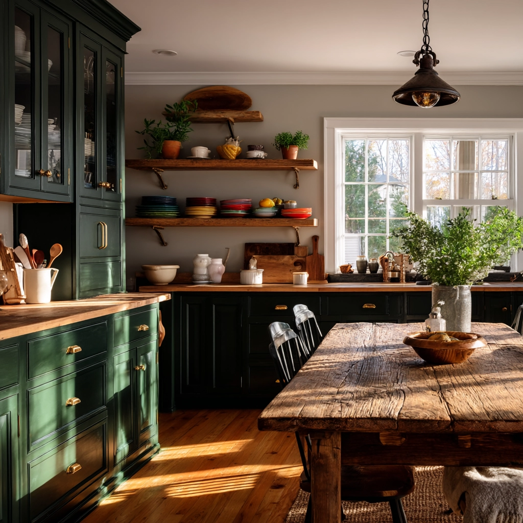 dark green kitchen cabinets 7