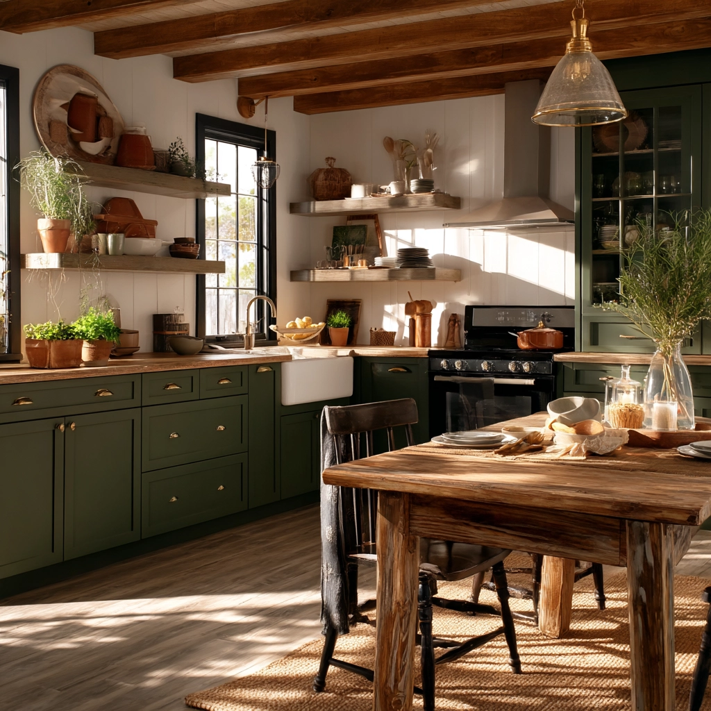 dark green kitchen cabinets 8