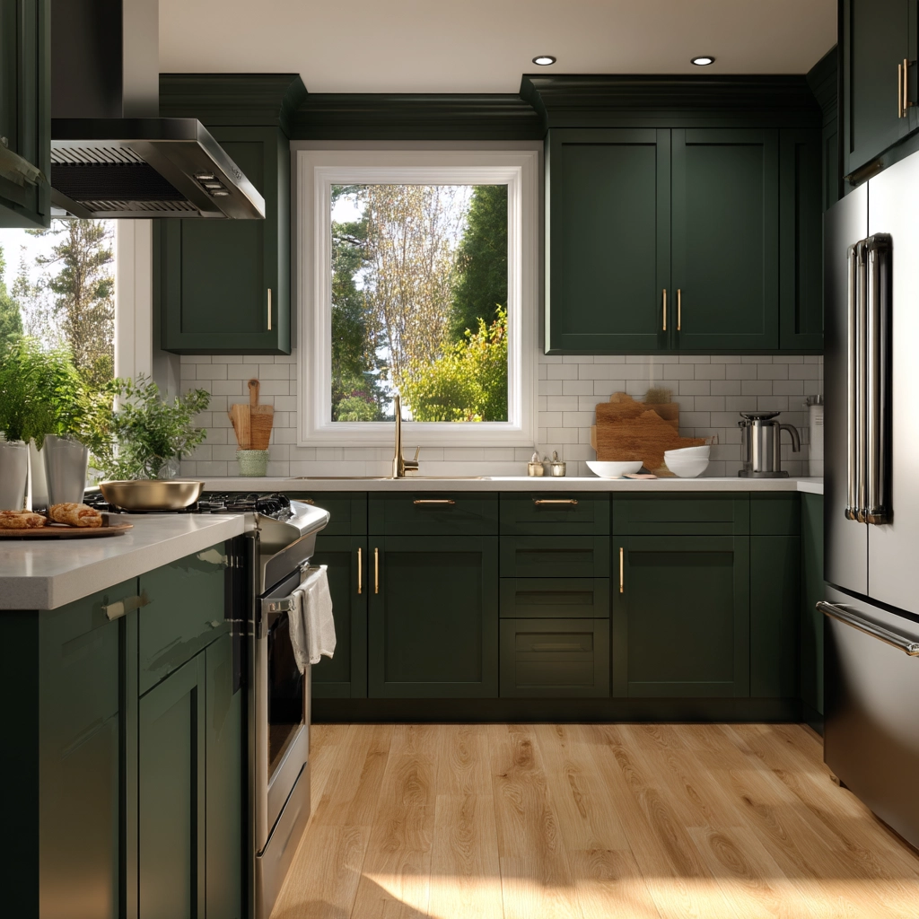 dark green kitchen cabinets 9