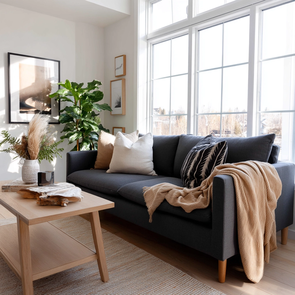 dark grey couch living room 10