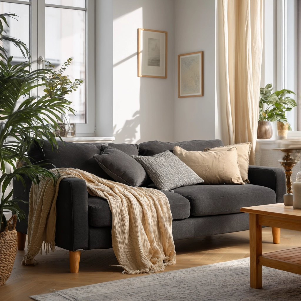 dark grey couch living room 12