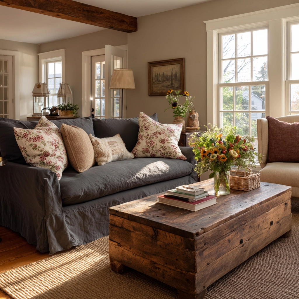 dark grey couch living room 13