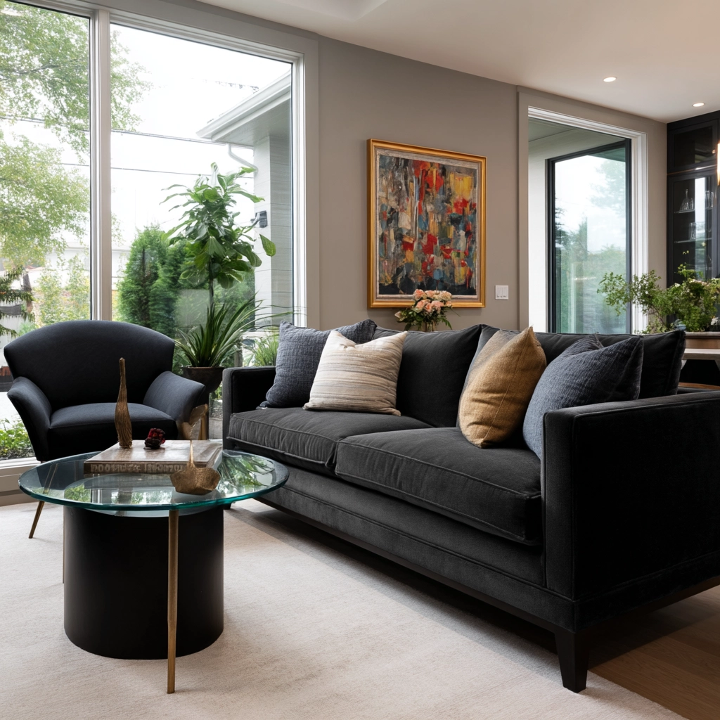dark grey couch living room 17
