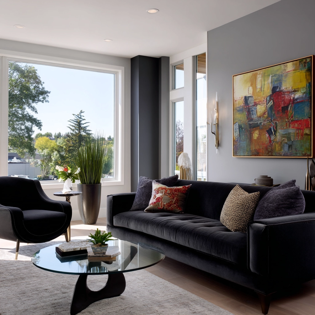 dark grey couch living room 18