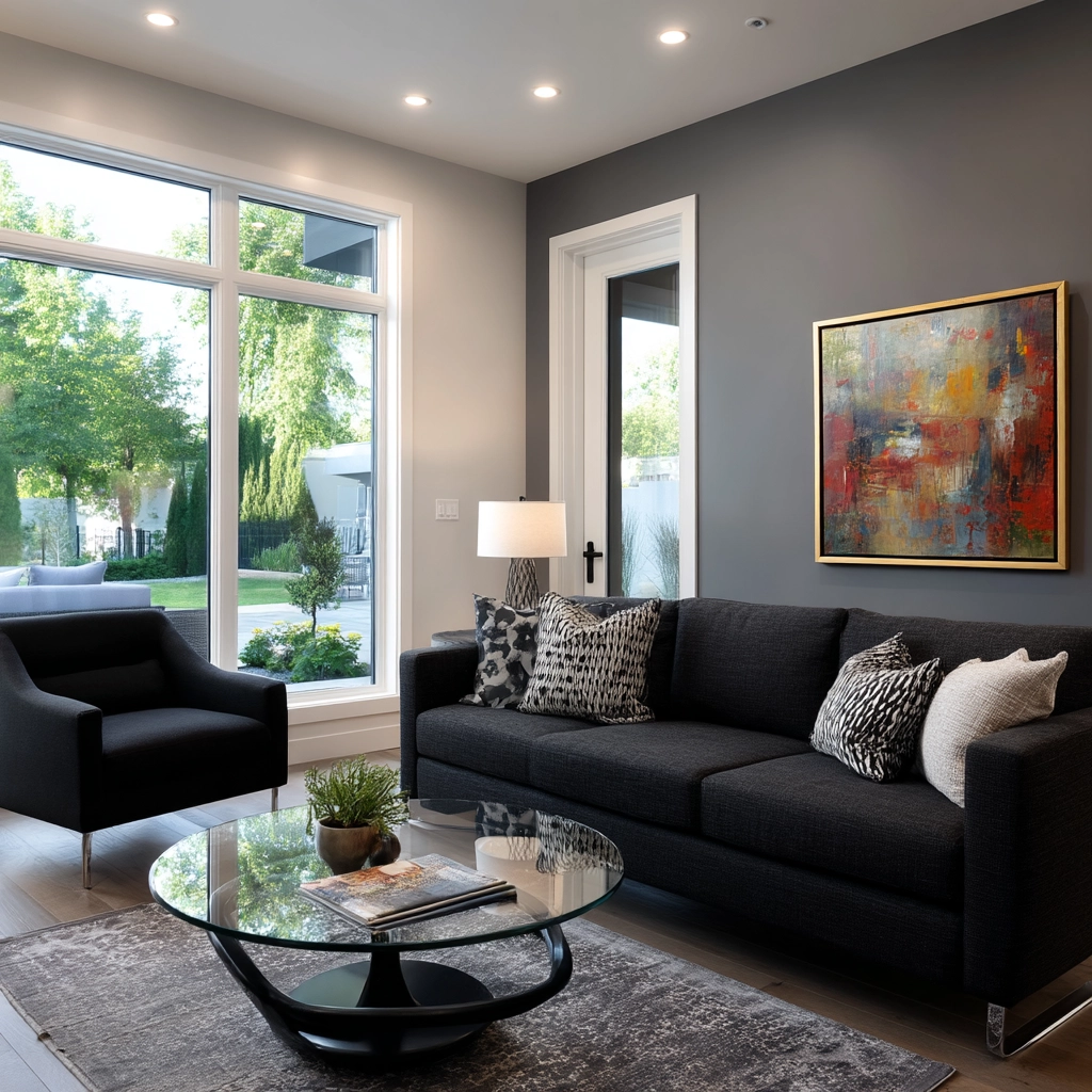 dark grey couch living room 19