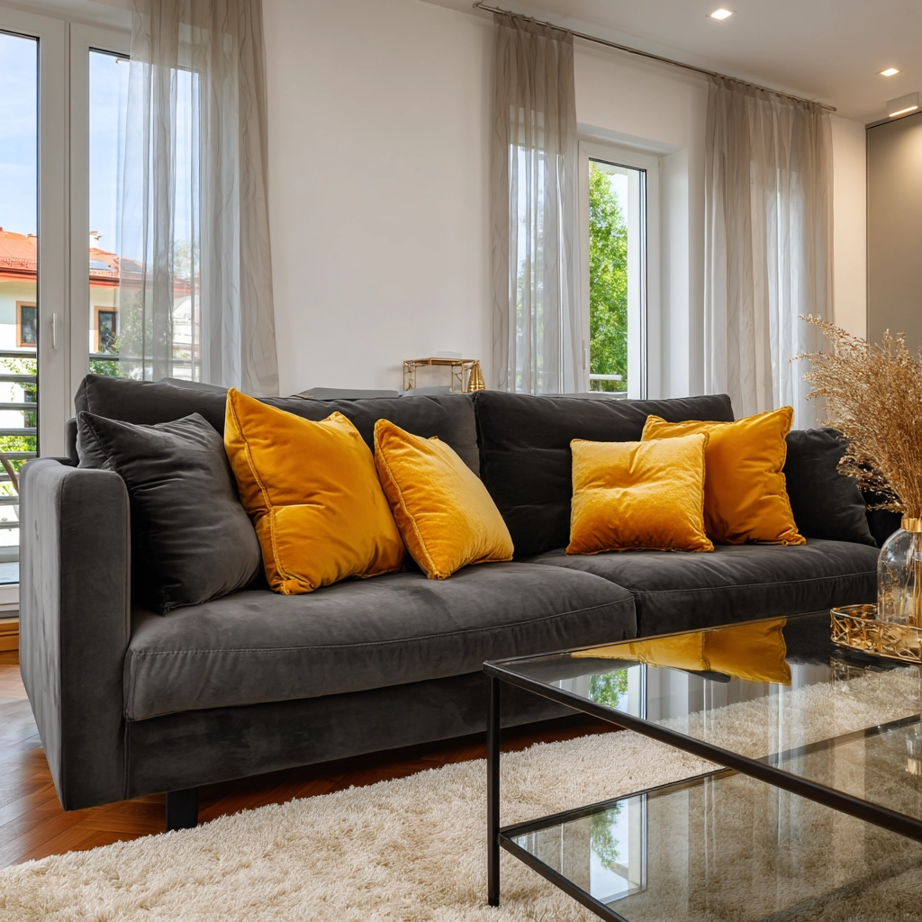 dark grey couch living room 2