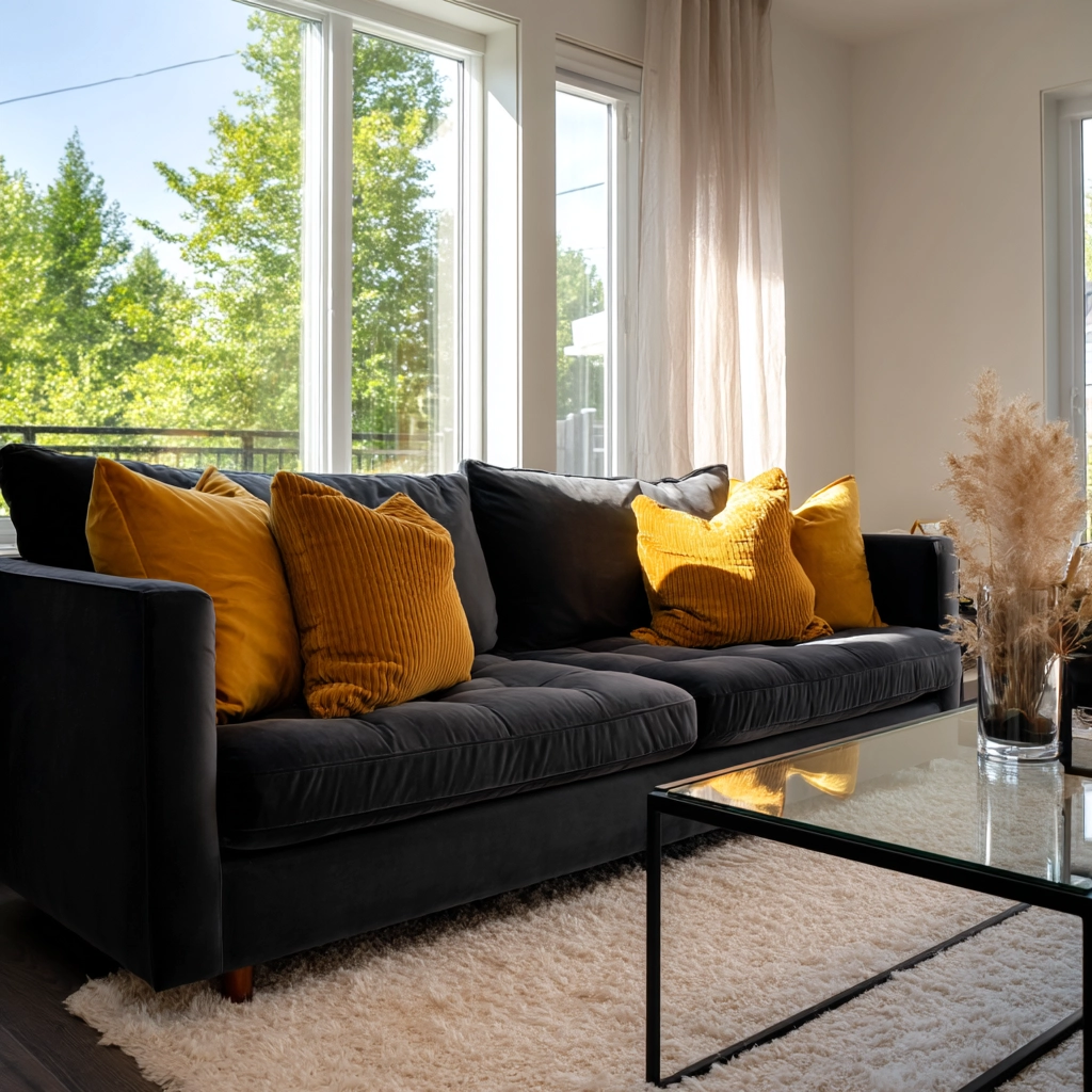 dark grey couch living room 3