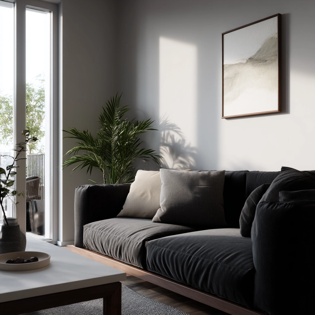 dark grey couch living room 36