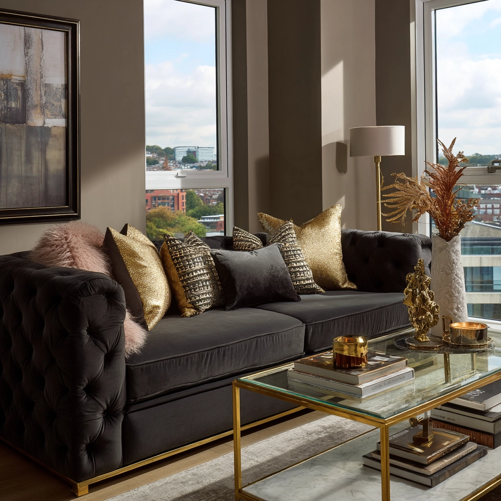 dark grey couch living room 41
