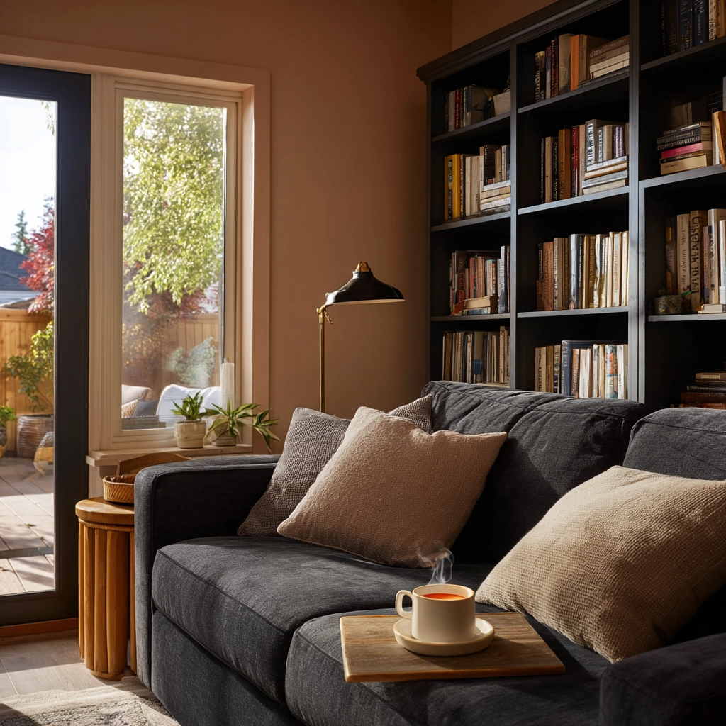 dark grey couch living room 46