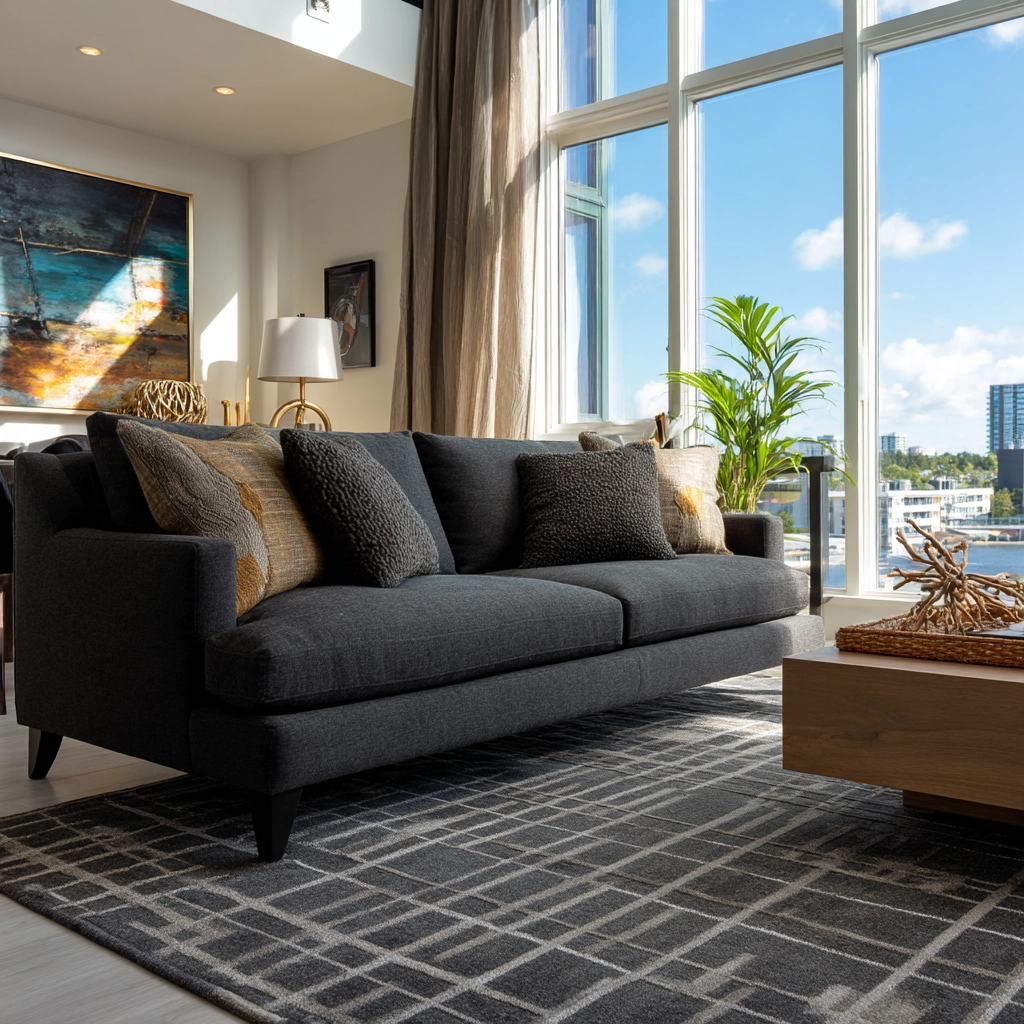 dark grey couch living room 55