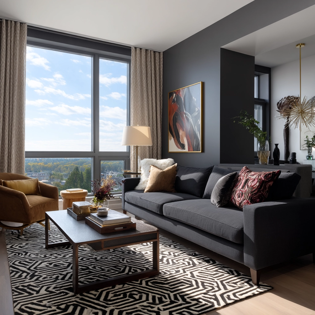 dark grey couch living room 56