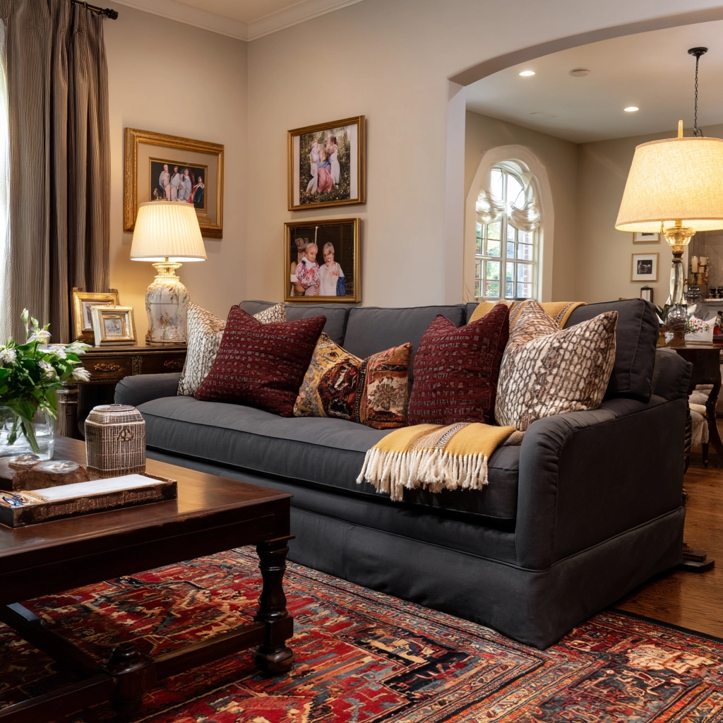 dark grey couch living room 59