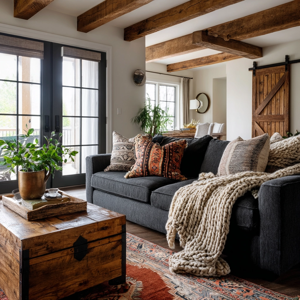 dark grey couch living room 6