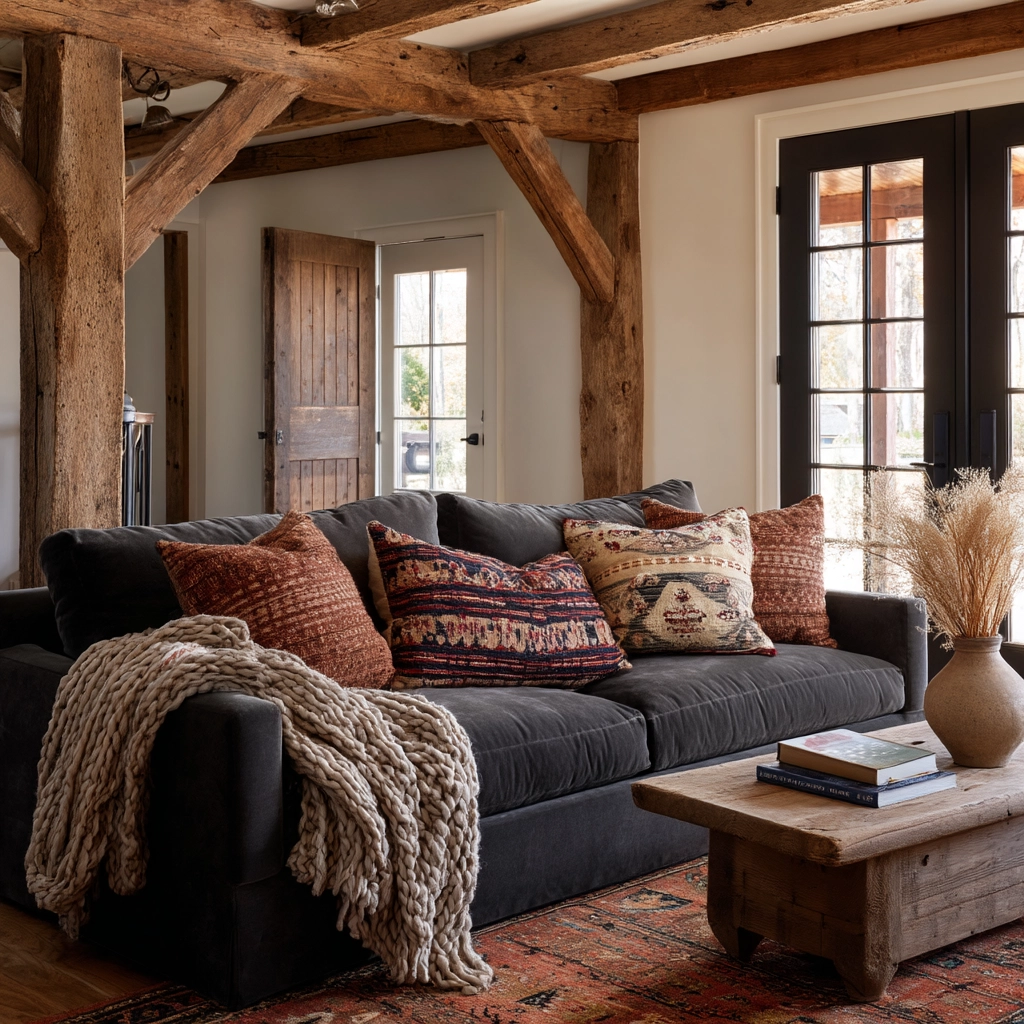 dark grey couch living room 7