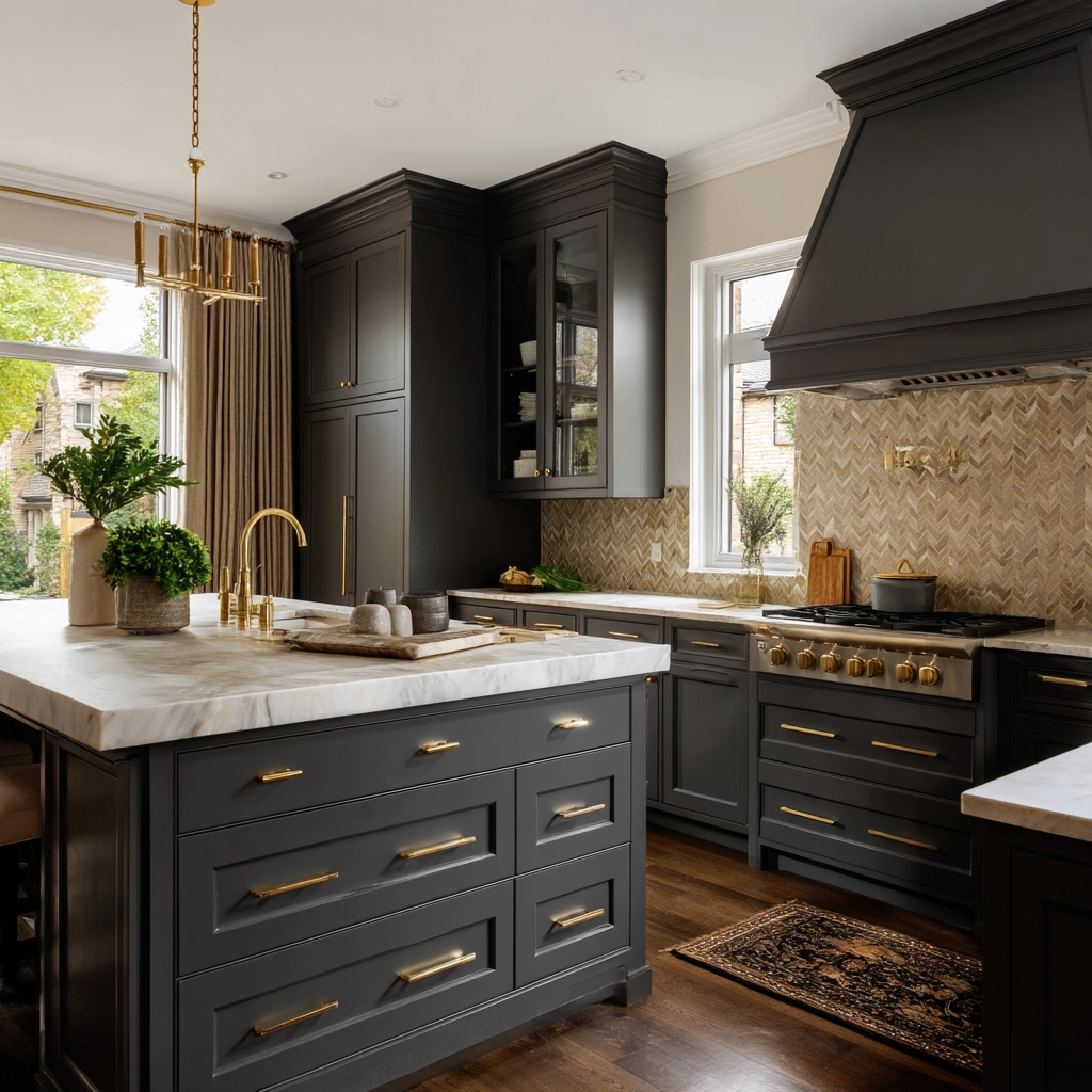 dark grey kitchen cabinets 28