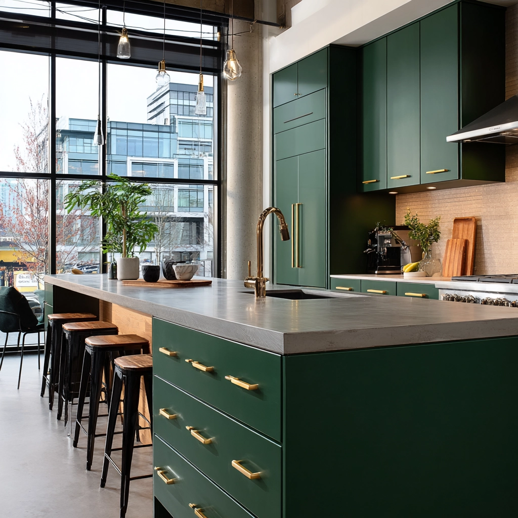 emerald green kitchen cabinets 11
