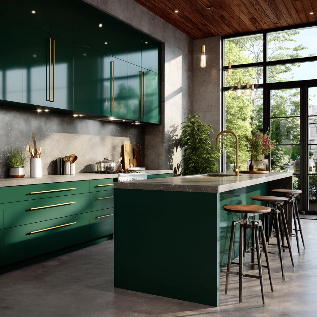 emerald green kitchen cabinets 12