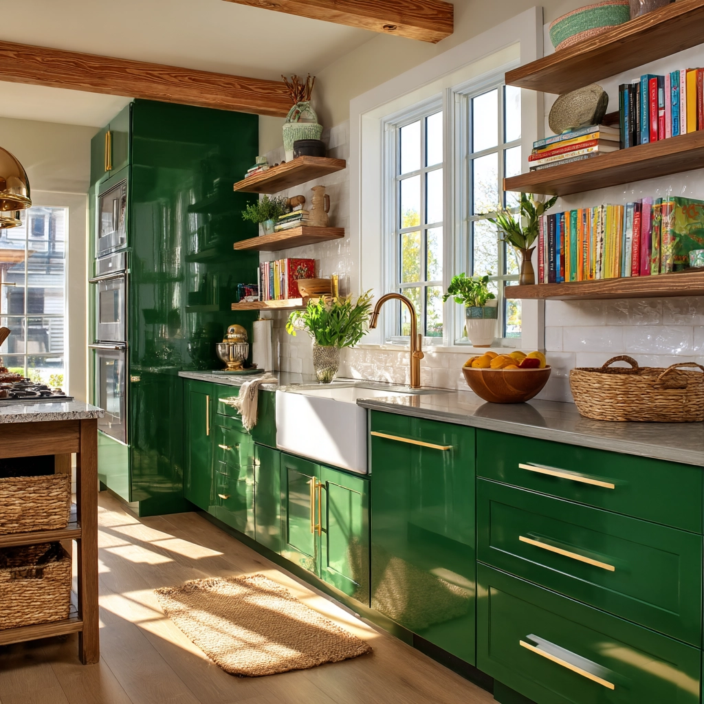 emerald green kitchen cabinets 13