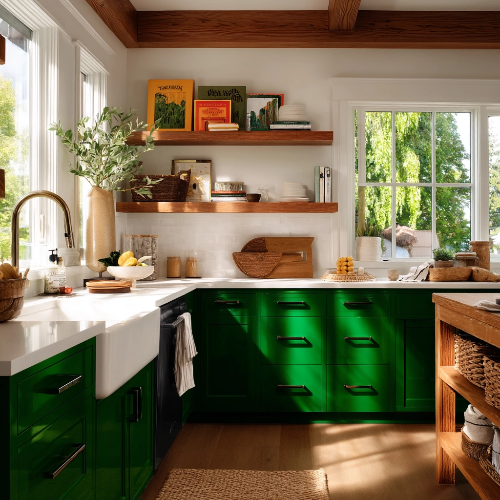 emerald green kitchen cabinets 16