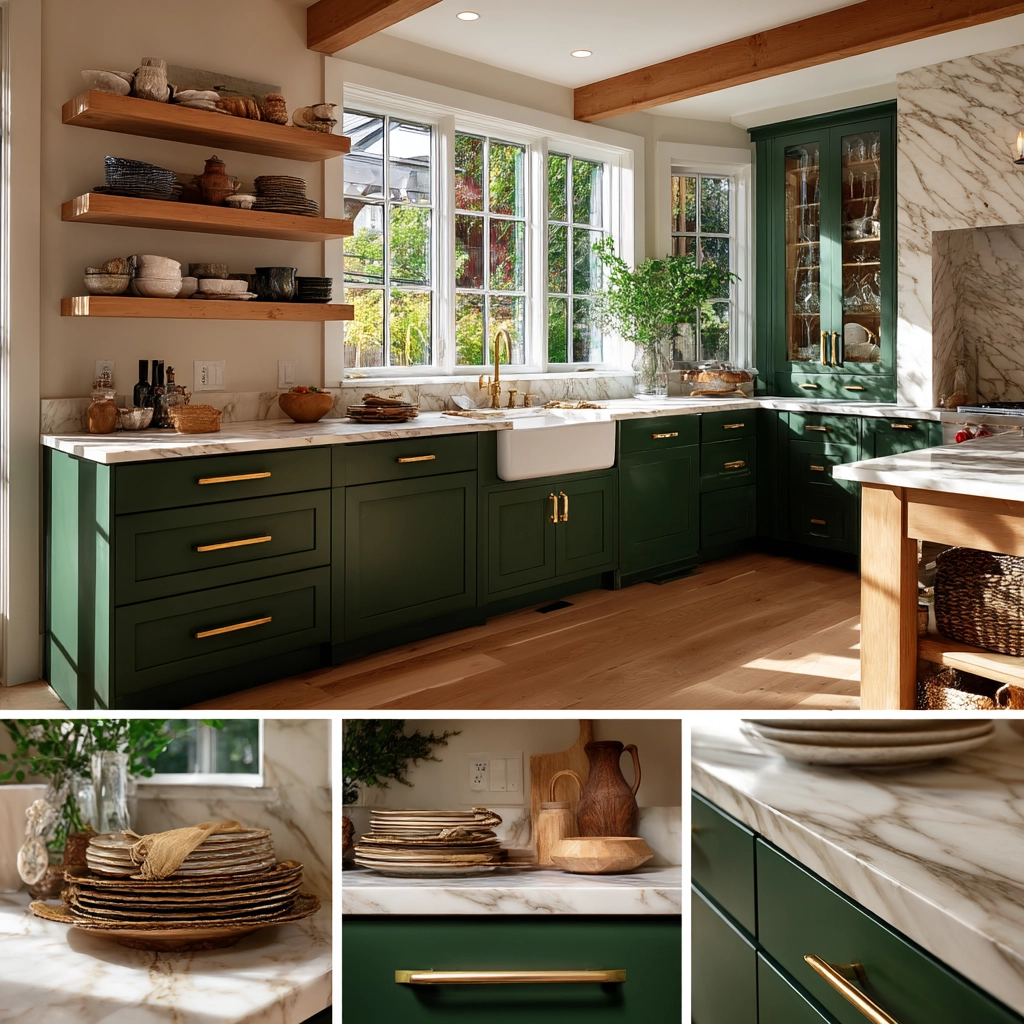 emerald green kitchen cabinets 2
