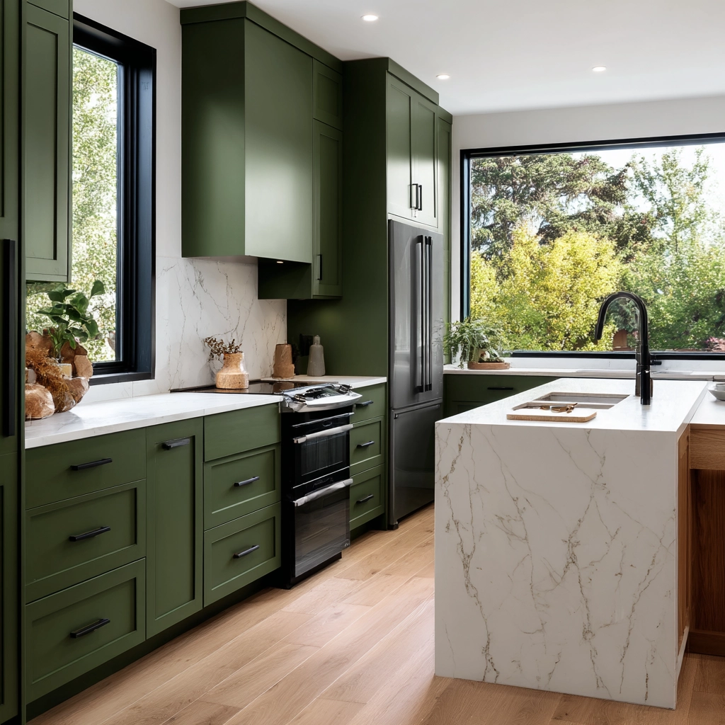 emerald green kitchen cabinets 25