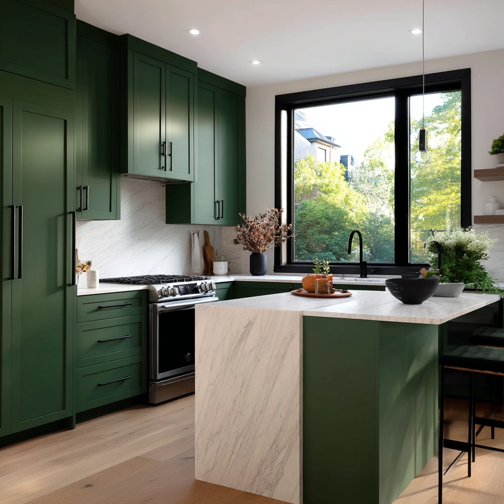emerald green kitchen cabinets 27