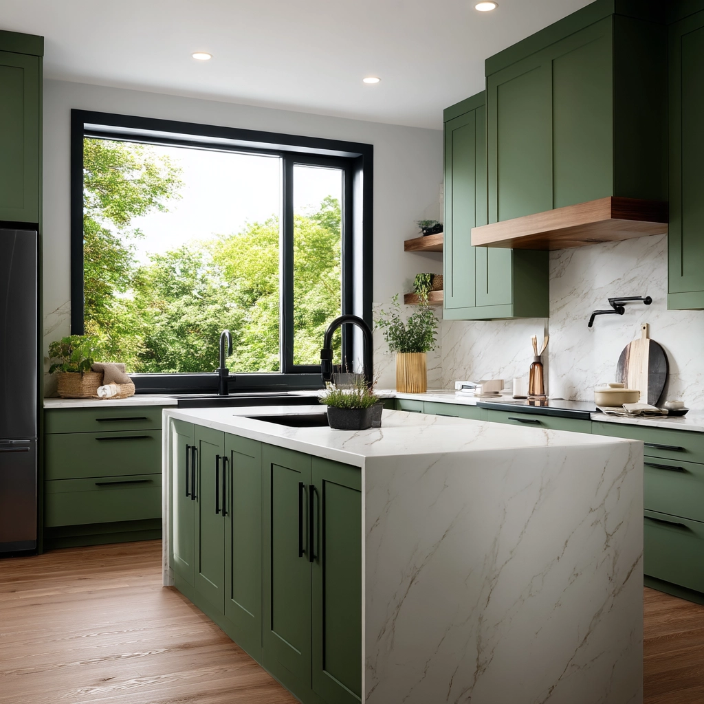 emerald green kitchen cabinets 28