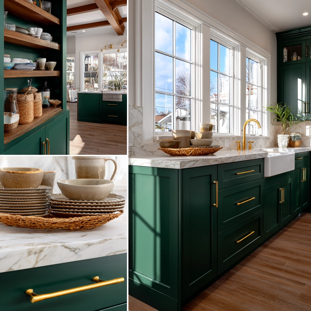 emerald green kitchen cabinets 3