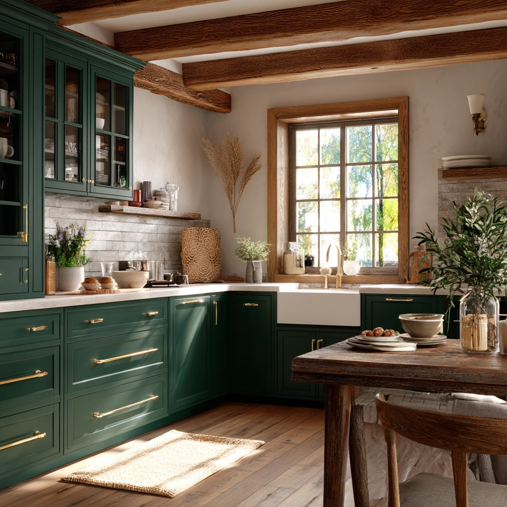 emerald green kitchen cabinets 31