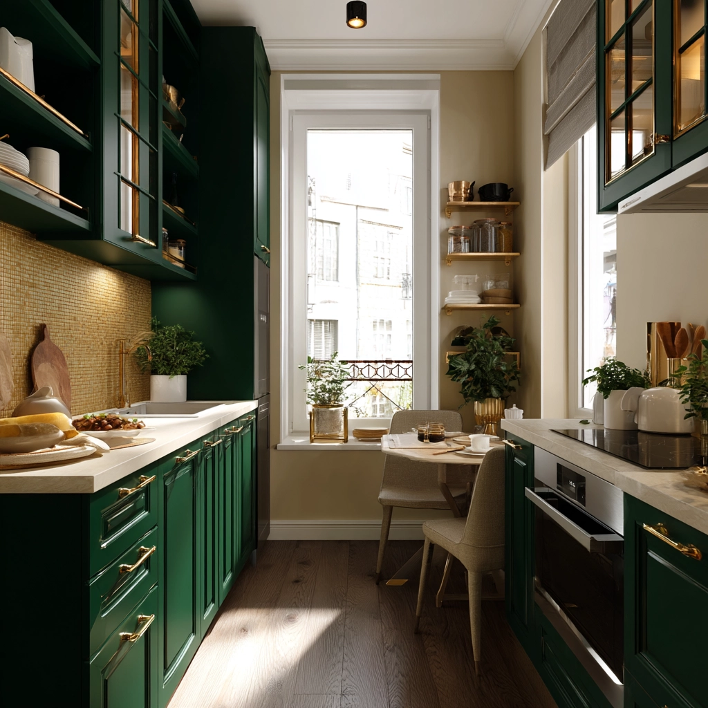 emerald green kitchen cabinets 34