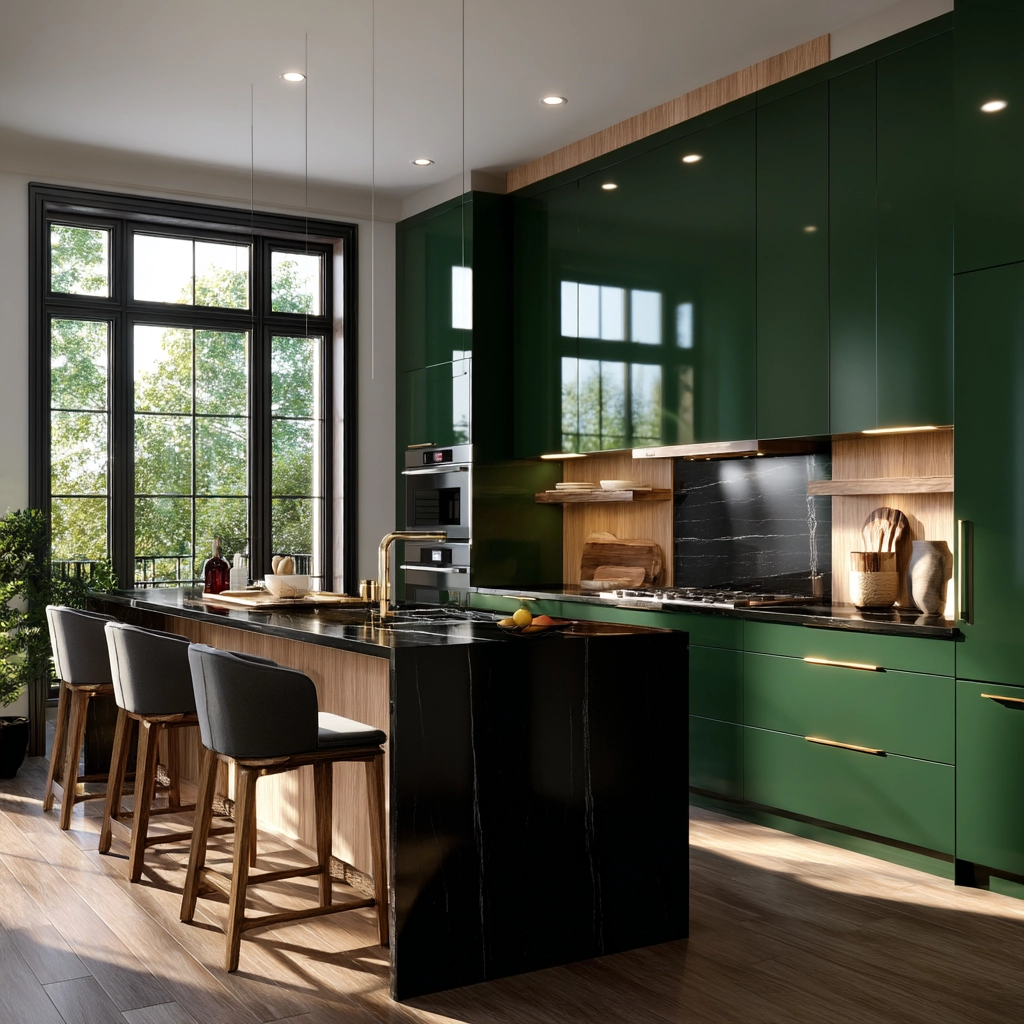 emerald green kitchen cabinets 37